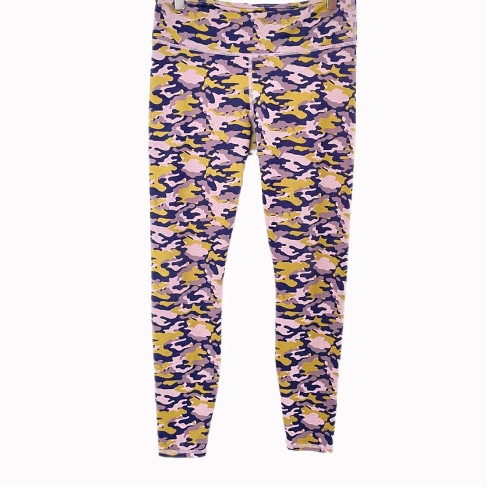 Fabletics Mid-Rise Printed Heathered Legging Sz M